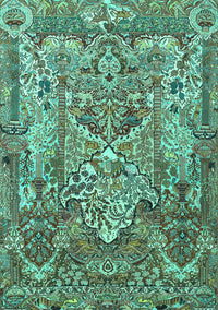 Animal Turquoise Traditional Rug, tr1036turq