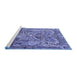 Sideview of Machine Washable Animal Blue Traditional Rug, wshtr1036blu