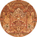 Square Animal Orange Traditional Rug, tr1036org