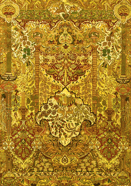 Animal Yellow Traditional Rug, tr1036yw