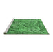 Sideview of Machine Washable Animal Emerald Green Traditional Area Rugs, wshtr1036emgrn