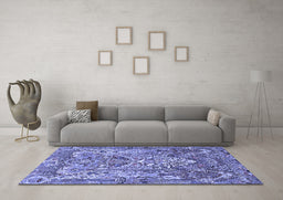 Machine Washable Animal Blue Traditional Rug in a Living Room, wshtr1036blu