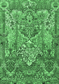 Animal Emerald Green Traditional Rug, tr1036emgrn