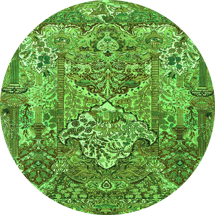 Machine Washable Animal Green Traditional Area Rugs, wshtr1036grn