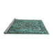 Sideview of Machine Washable Animal Light Blue Traditional Rug, wshtr1036lblu