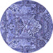 Round Animal Blue Traditional Rug, tr1036blu