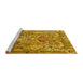 Sideview of Machine Washable Animal Yellow Traditional Rug, wshtr1036yw