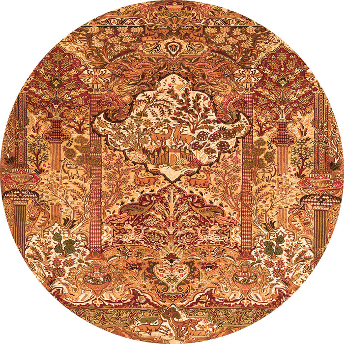 Machine Washable Animal Orange Traditional Area Rugs, wshtr1036org