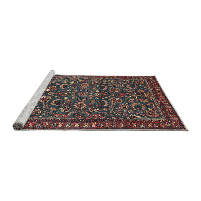 Sideview of Machine Washable Traditional Army Brown Rug, wshtr1037