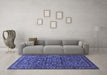 Machine Washable Persian Blue Traditional Rug in a Living Room, wshtr1037blu