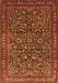 Serging Thickness of Machine Washable Persian Orange Traditional Area Rugs, wshtr1037org