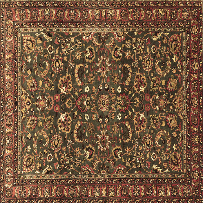 Square Machine Washable Persian Brown Traditional Rug, wshtr1037brn