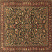 Square Machine Washable Persian Brown Traditional Rug, wshtr1037brn