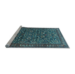 Sideview of Machine Washable Persian Light Blue Traditional Rug, wshtr1037lblu
