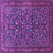 Square Machine Washable Persian Purple Traditional Area Rugs, wshtr1037pur