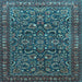 Square Persian Light Blue Traditional Rug, tr1037lblu