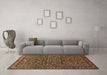 Machine Washable Persian Brown Traditional Rug in a Living Room,, wshtr1037brn