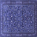 Square Persian Blue Traditional Rug, tr1037blu