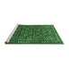 Sideview of Machine Washable Persian Emerald Green Traditional Area Rugs, wshtr1037emgrn