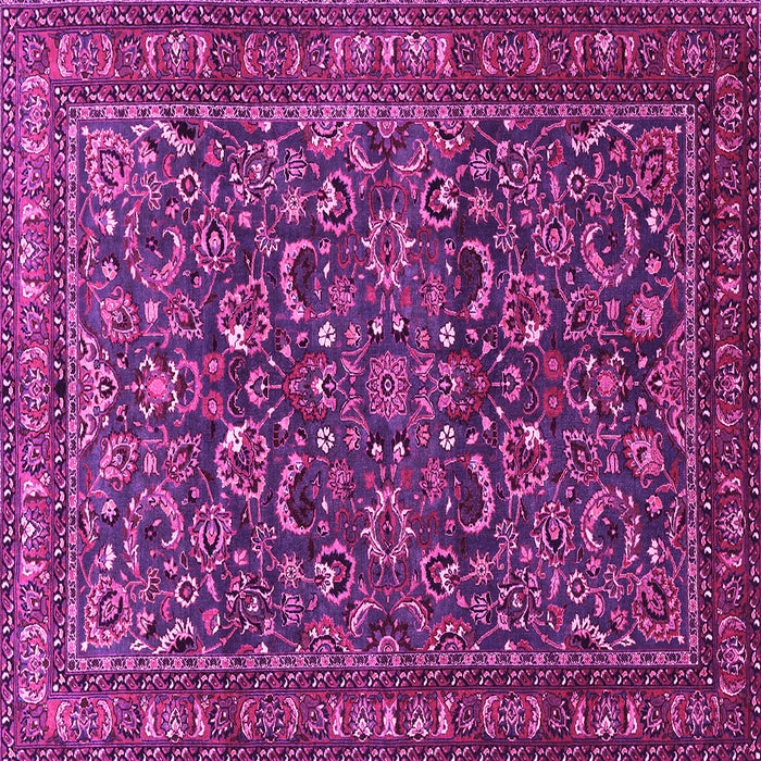 Square Machine Washable Persian Pink Traditional Rug, wshtr1037pnk