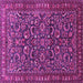 Square Machine Washable Persian Pink Traditional Rug, wshtr1037pnk