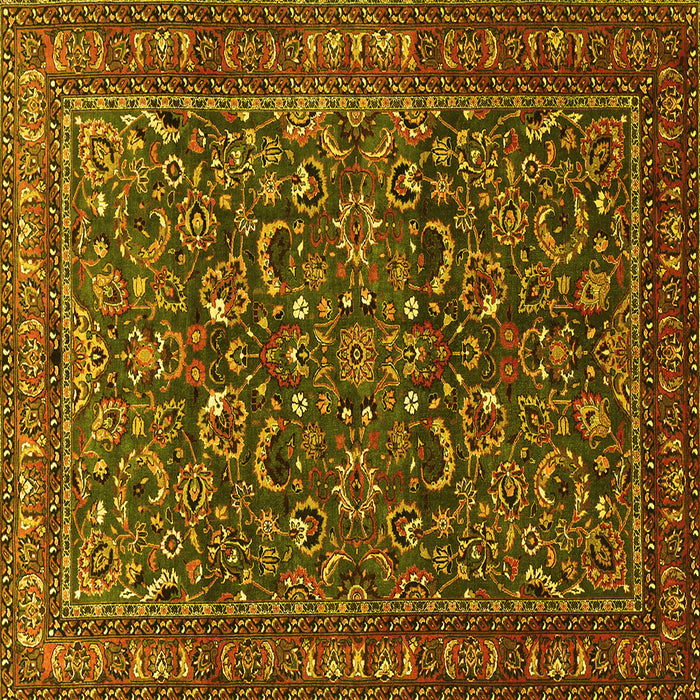 Square Persian Yellow Traditional Rug, tr1037yw
