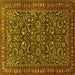 Square Persian Yellow Traditional Rug, tr1037yw