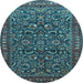 Round Persian Light Blue Traditional Rug, tr1037lblu