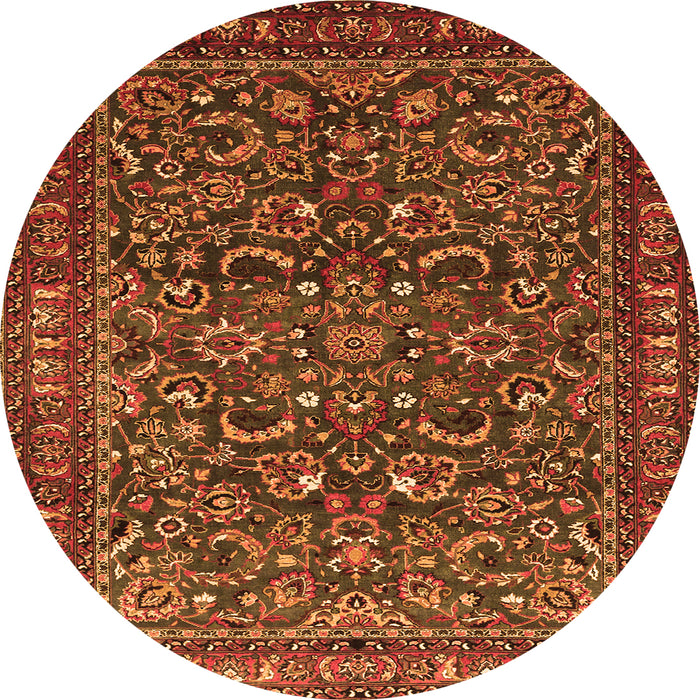Machine Washable Persian Orange Traditional Area Rugs, wshtr1037org