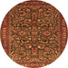 Machine Washable Persian Orange Traditional Area Rugs, wshtr1037org