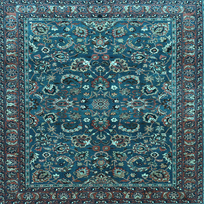 Square Machine Washable Persian Light Blue Traditional Rug, wshtr1037lblu