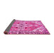 Sideview of Persian Pink Traditional Rug, tr1038pnk