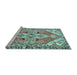 Sideview of Machine Washable Persian Light Blue Traditional Rug, wshtr1038lblu