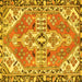 Square Persian Yellow Traditional Rug, tr1038yw