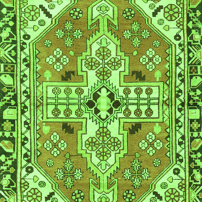 Serging Thickness of Machine Washable Persian Green Traditional Area Rugs, wshtr1038grn