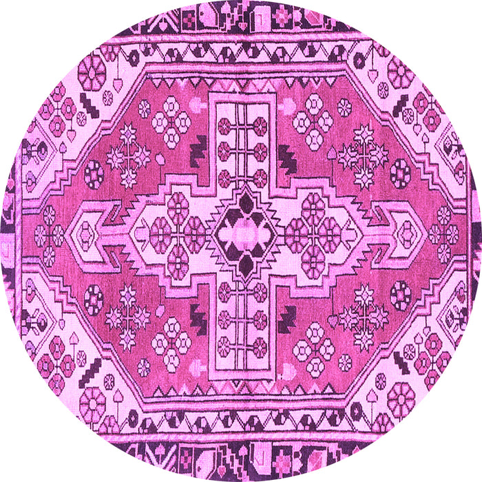 Round Persian Purple Traditional Rug, tr1038pur