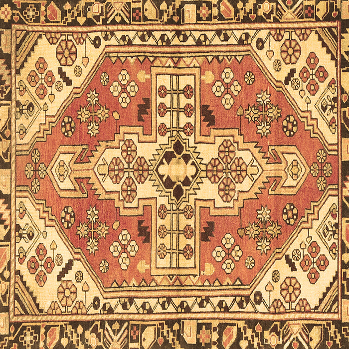 Square Persian Brown Traditional Rug, tr1038brn