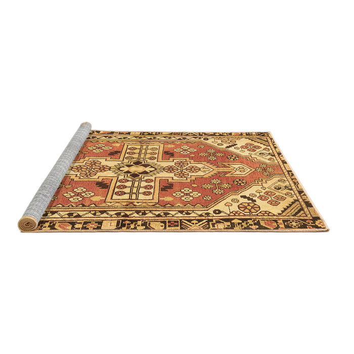 Sideview of Machine Washable Persian Brown Traditional Rug, wshtr1038brn