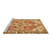 Sideview of Machine Washable Persian Brown Traditional Rug, wshtr1038brn