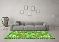 Machine Washable Persian Green Traditional Rug, wshtr1038grn