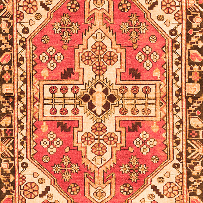 Serging Thickness of Machine Washable Persian Orange Traditional Area Rugs, wshtr1038org