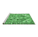 Sideview of Machine Washable Persian Emerald Green Traditional Area Rugs, wshtr1038emgrn