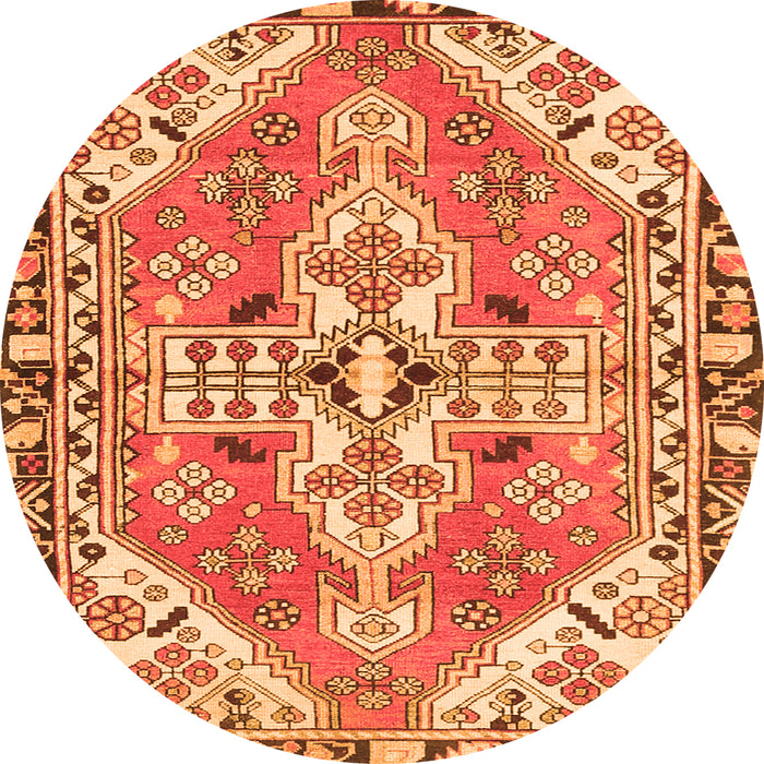 Square Persian Orange Traditional Rug, tr1038org