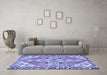 Machine Washable Persian Blue Traditional Rug in a Living Room, wshtr1038blu