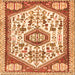 Round Machine Washable Persian Orange Traditional Area Rugs, wshtr1039org