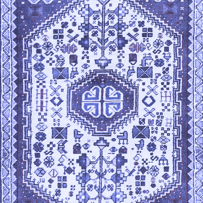 Machine Washable Persian Blue Traditional Rug, wshtr1039blu
