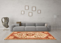 Machine Washable Persian Orange Traditional Rug, wshtr1039org