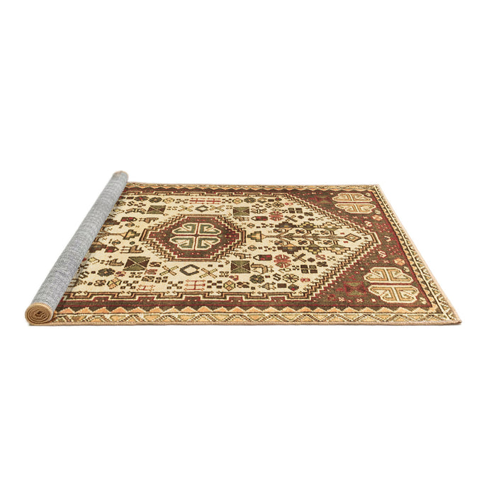 Sideview of Machine Washable Persian Brown Traditional Rug, wshtr1039brn
