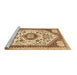 Sideview of Machine Washable Persian Brown Traditional Rug, wshtr1039brn