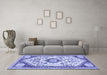 Machine Washable Persian Blue Traditional Rug in a Living Room, wshtr1039blu